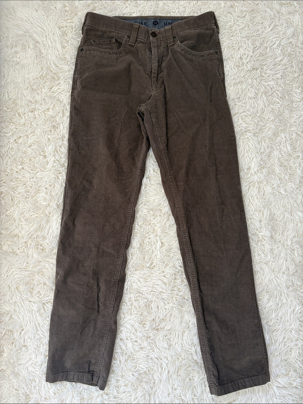 Haggar Dark Brown Corduroy Straight-Leg Men’s Pants
